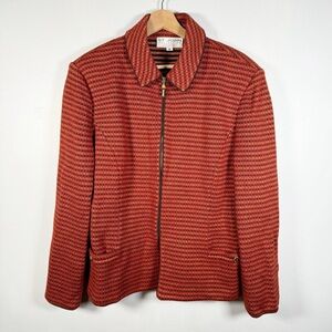 St. John Red and Black Striped Jacket